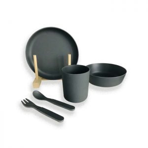 Dinnerware sets black for party wedding reusable
